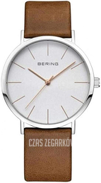 Bering Classic Srebrny/Skóra Ø36 mm 13436-506