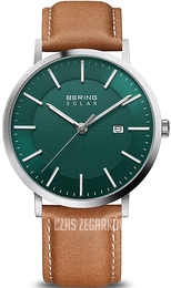 Bering Solar Zielony/Skóra Ø40 mm 15439-508