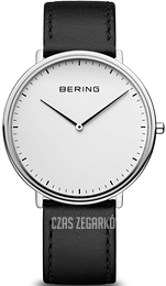 Bering Ultra Slim Biały/Skóra Ø39 mm 15739-404