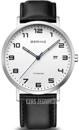 Bering Titanium Biały/Skóra Ø40 mm 18640-404