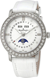 Blancpain Villeret Biały/Skóra Ø35 mm 3663A-4654-55B