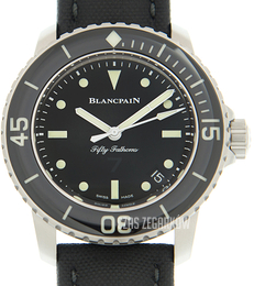 Blancpain Fifty Fathoms Czarny/Skóra Ø45 mm 5015E-1130-B52A