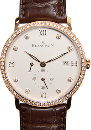 Blancpain Villeret Biały/Skóra Ø40 mm 6606-2987-55B