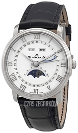 Blancpain Villeret Biały/Skóra Ø40 mm 6654A-1127-55B