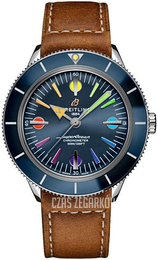 Breitling Superocean Heritage 57 Niebieski/Skóra Ø42 mm A103702A1C1X2