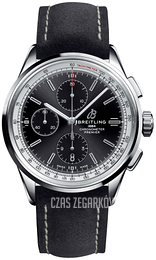 Breitling Premier Chronograph 42 Czarny/Skóra Ø42 mm A13315351B1X1