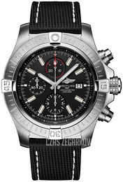 Breitling Super Avenger Chronograph 48 Czarny/Skóra Ø48 mm A13375101B1X2
