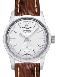 Breitling Transocean Srebrny/Skóra Ø38 mm A1631012-G781-221X-A18BA.1