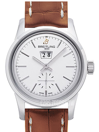 Breitling Transocean Srebrny/Skóra Ø38 mm A1631012-G781-722P-A18BA.1