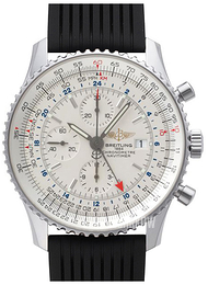 Breitling Navitimer World Srebrny/Guma Ø46 mm A2432212-G571-252S-A20D.2