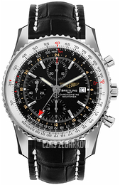 Breitling Navitimer World Czarny/Skóra Ø46 mm A24322121B1P1