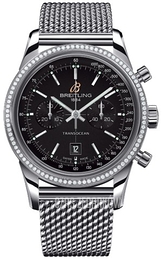 Breitling Transocean Chronograph Czarny/Stal Ø38 mm A4131053-BC06-171A
