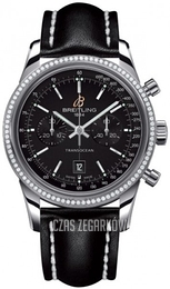 Breitling Transocean Chronograph Czarny/Skóra Ø38 mm A4131053-BC06-428X-A18BA.1