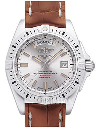 Breitling Galactic 44 Kremowy/Skóra Ø44 mm A45320B9-G797-737P-A20BA.1