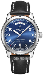 Breitling Aviator 8 Automatic Day Date 41 Niebieski/Skóra Ø41 mm A45330101C1X4