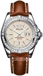 Breitling Galactic 41 Srebrny/Skóra Ø41 mm A49350LA-G699-425X-A18BA.1