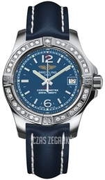 Breitling Colt 33 Niebieski/Skóra Ø33 mm A7738853-C908-116X-A14BA.1