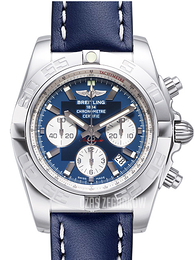Breitling Chronomat 44 Niebieski/Skóra Ø44 mm AB011012-C788-105X-A20BA.1