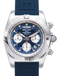 Breitling Chronomat 44 Niebieski/Guma Ø44 mm AB011012-C788-158S-A20S.1