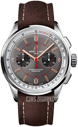 Breitling Premier B01 Chronograph 42 Szary/Skóra Ø42 mm AB0118A31B1X1
