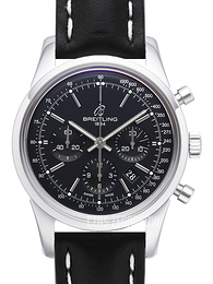Breitling Transocean Czarny/Skóra Ø43 mm AB015212-BA99-435X-A20BA.1