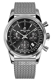 Breitling Transocean Chronograph Czarny/Stal Ø43 mm AB015253-BA99-154A