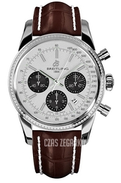 Breitling Transocean Chronograph Srebrny/Skóra Ø43 mm AB015253-G724-739P-A20BA.1