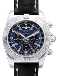 Breitling Chronomat GMT Niebieski/Skóra Ø47 mm AB041012-C835-760P-A20BA.1