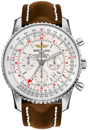 Breitling Navitimer Gmt Srebrny/Skóra Ø48 mm AB0441211G1X1