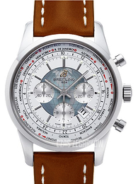 Breitling Transocean Chronograph Srebrny/Skóra Ø46 mm AB0510U0-A732-439X-A20BA.1