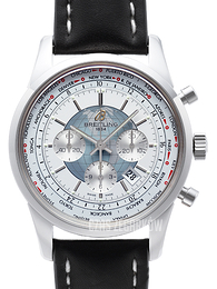 Breitling Transocean Chronograph Unitime Srebrny/Skóra Ø46 mm AB0510U0.A732.441X.A20BA.1