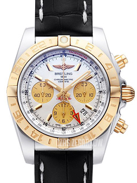 Breitling Chronomat 44 GMT Biały/Skóra Ø44 mm CB042012-A739-743P-A20BA.1