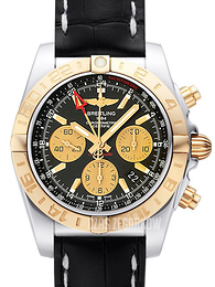 Breitling Chronomat 44 GMT Czarny/Skóra Ø44 mm CB042012-BB86-743P-A20BA.1