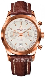 Breitling Transocean Chronograph Srebrny/Skóra Ø38 mm R4131012-G758-221X-R18BA.1