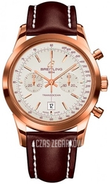 Breitling Transocean Chronograph Srebrny/Skóra Ø38 mm R4131012-G758-431X-R18BA.1
