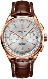 Breitling Premier B01 Chronograph 42 Srebrny/Skóra Ø42 mm RB0118371G1P1