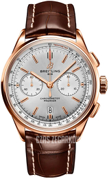 Breitling Premier B01 Chronograph 42 Srebrny/Skóra Ø42 mm RB0118371G1P2
