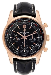 Breitling Transocean Chronograph Czarny/Skóra Ø46 mm RB0510U4-BB63-441X-R20BA.1