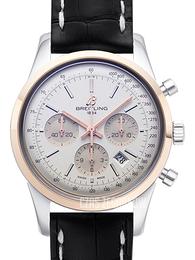 Breitling Transocean Chronograph Srebrny/Skóra Ø43 mm UB015212-G777-743P-A20BA.1