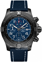 Breitling Super Avenger Chronograph 48 Niebieski/Skóra Ø48 mm V13375101C1X1