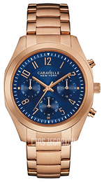 Bulova Caravelle Niebieski/Stal w kolorze różowego złota Ø36 mm 44L199