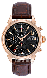 Bulova Accutron Czarny/Skóra Ø42 mm 64C104