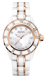 Bulova Accutron Biały/Stal w kolorze różowego złota Ø36 mm 65R140