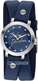 Bulova Harley-Davidson Niebieski/Skóra Ø30 mm 76L189