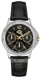 Bulova Harley-Davidson Czarny/Skóra Ø22 mm 78B100