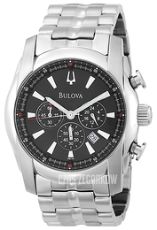 Bulova Bracelet Czarny/Stal Ø44 mm 96B109