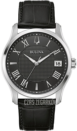 Bulova Wilton Czarny/Skóra Ø41 mm 96B390