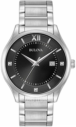 Bulova Czarny/Stal Ø40 mm 96D142