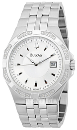 Bulova Diamond Biały/Stal Ø40 mm 96E106