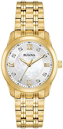 Bulova Diamond Biały/Stal w odcieniu złota Ø30 mm 97P118